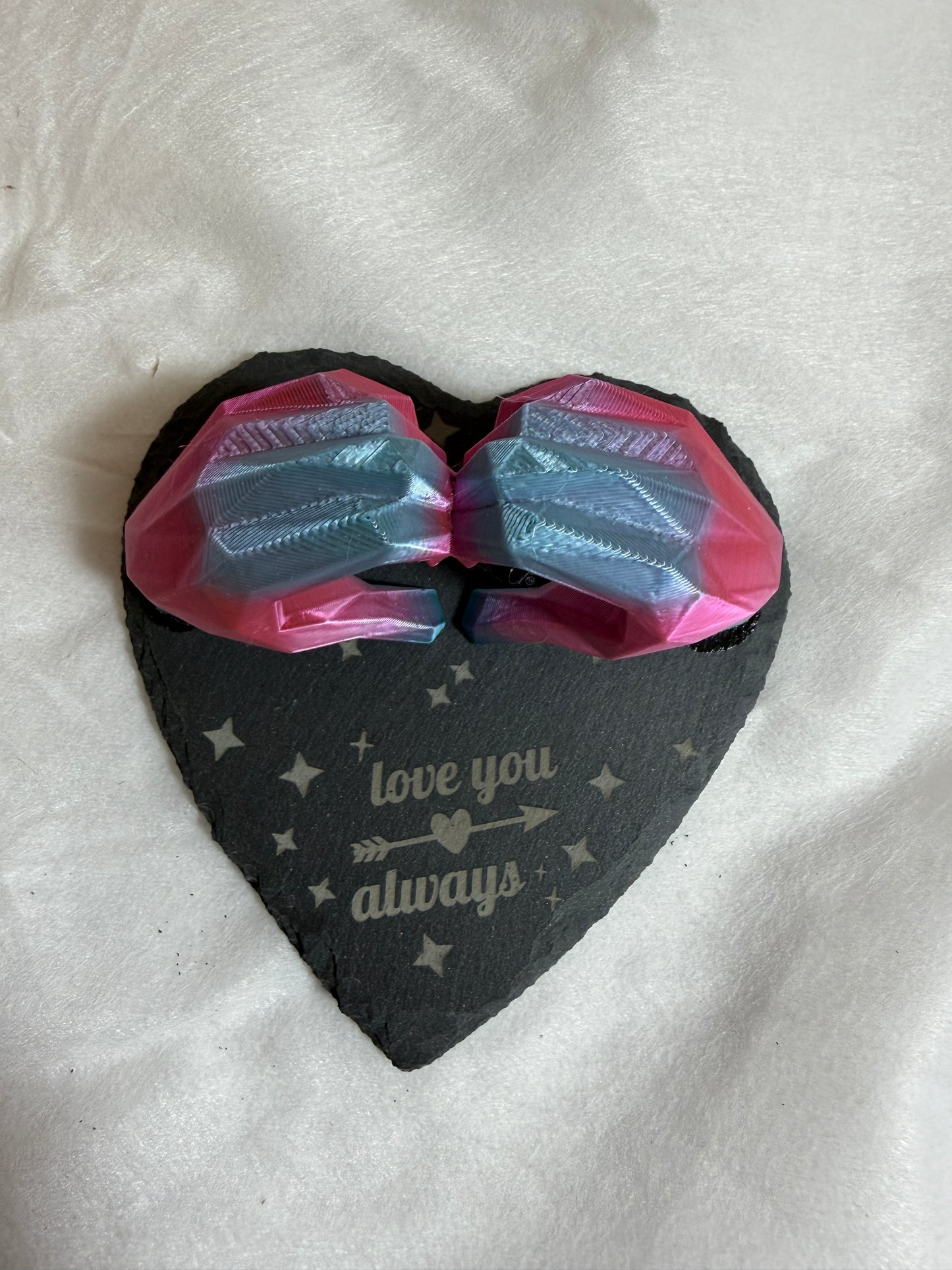"Love You Always" Heart Sculpture - 3D Printed Romantic Keepsake