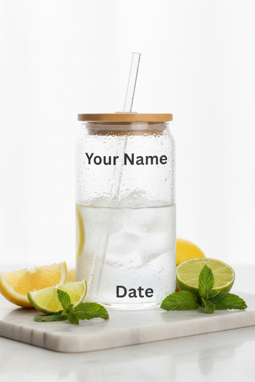 "Fall For Jesus" Glass 16 oz Can Shaped Glass with , Lid & Straw |Personalized, Christian Faith