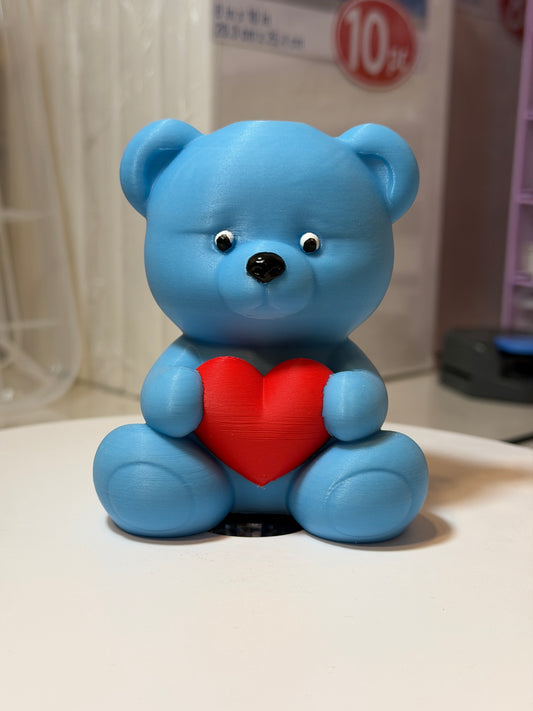 Teddy Bear Blue |Glow-in-the-Dark |3D Printed Custom Sculpture