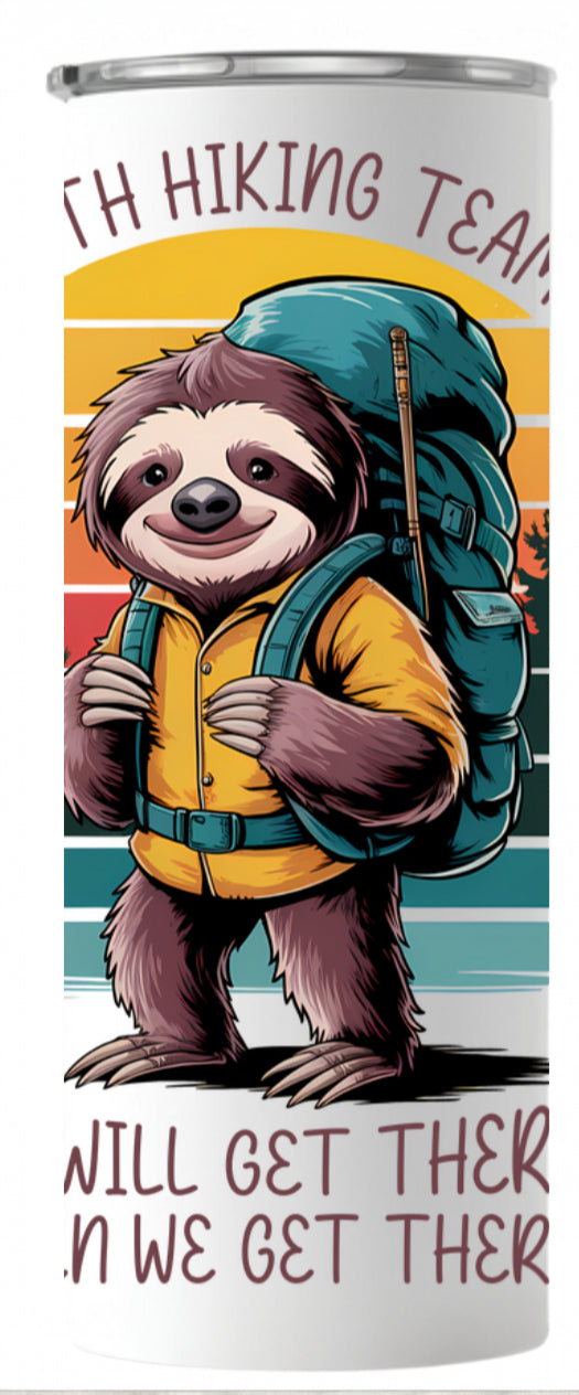 Sloth Hiking Team Tall Skinny Thermal Tumbler image 1