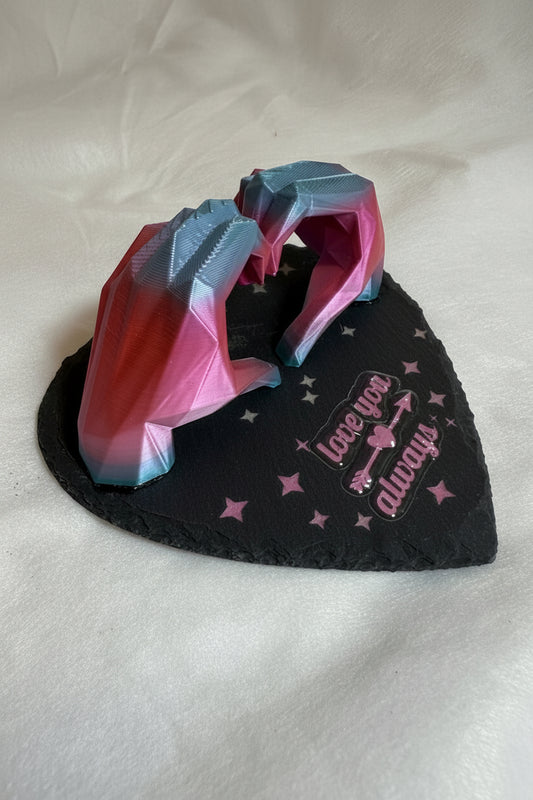 "Love You Always" Heart Sculpture - 3D Printed Romantic Keepsake