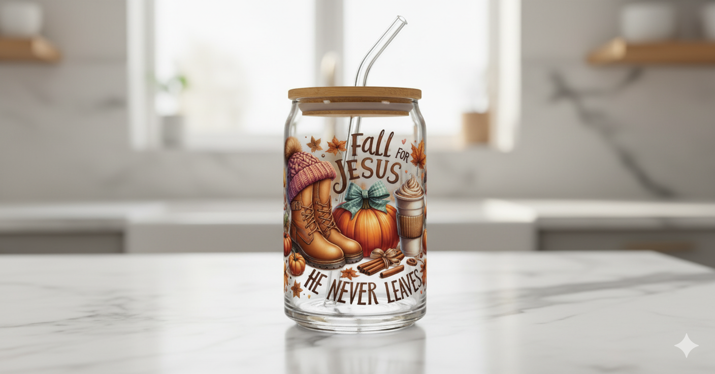 Fall For Jesus - Libby Glass Can - 16oz image 3