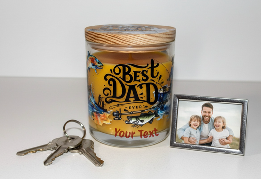"Best Dad Ever" Bright Citrus Scented Soy Candle - Gift for Dad