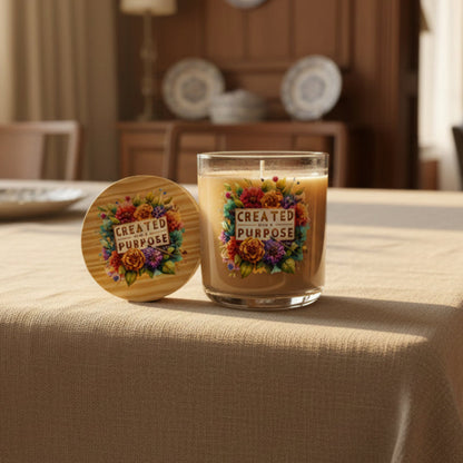 "Created with a Purpose" Tropical Coconut Scented Soy Candle - Inspirational Gift for New Beginnings