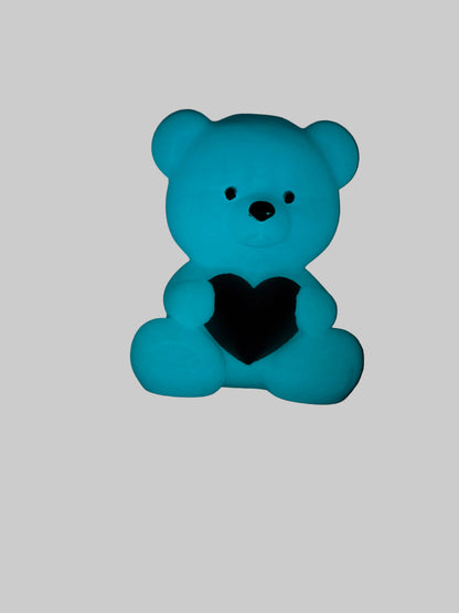 Teddy Bear Blue |Glow-in-the-Dark |3D Printed Custom Sculpture