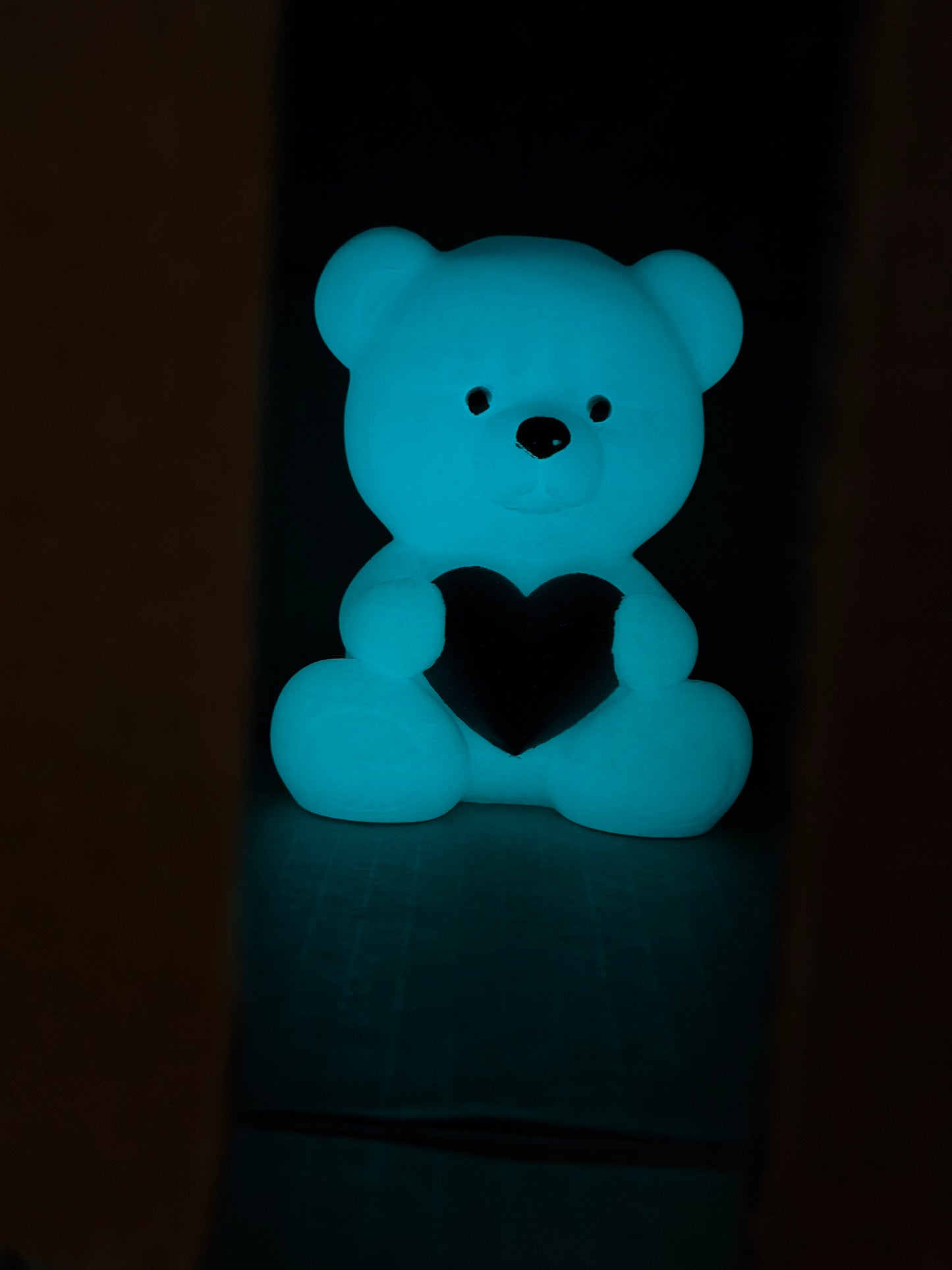 Teddy Bear Blue |Glow-in-the-Dark |3D Printed Custom Sculpture