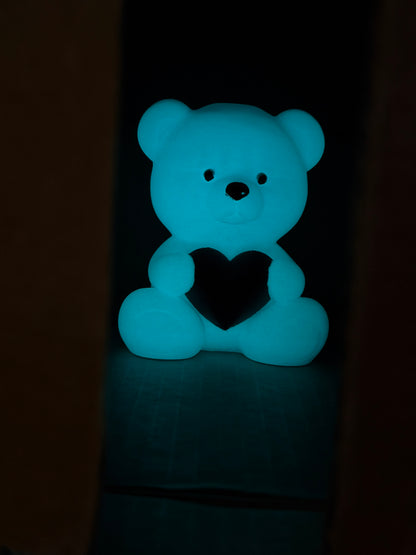 Teddy Bear Blue |Glow-in-the-Dark |3D Printed Custom Sculpture