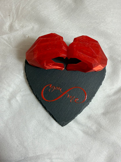 "You & Me" Heart Hands Sculpture - Custom 3D Printed Keepsake