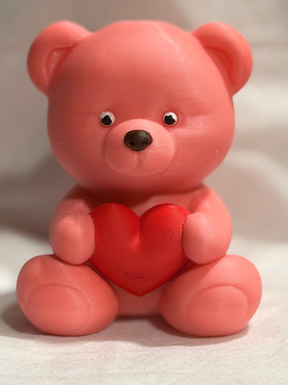 Teddy Bear Pink | Glow-in-the-Dark |3D Printed Custom Sculpture