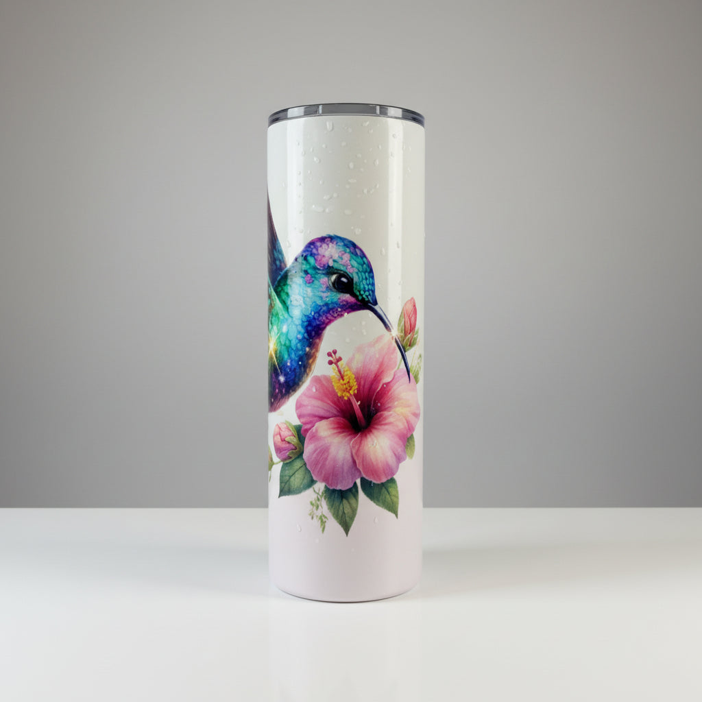 Hummingbird Color-Changing Tumbler 20oz | UV Reactive Pink | Personalized Thermal Insulated
