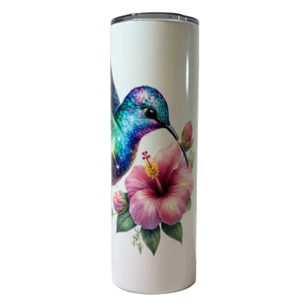 Hummingbird Color-Changing Tumbler 20oz | UV Reactive Pink | Personalized Thermal Insulated