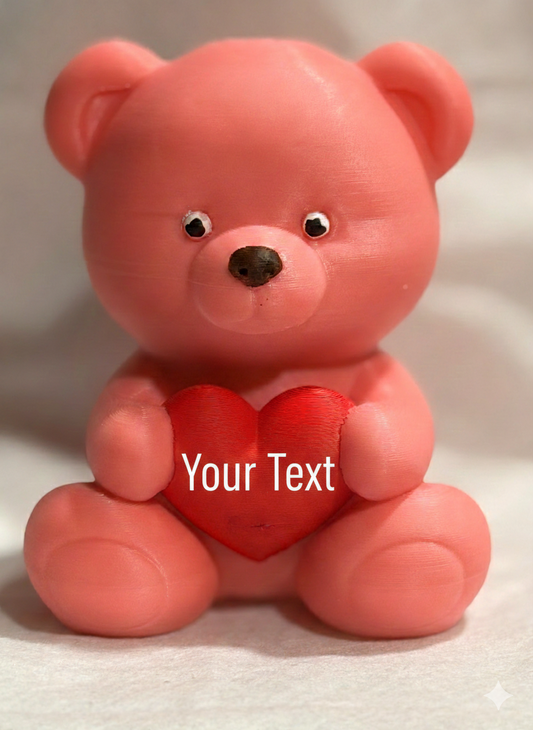 Teddy Bear Pink | Glow-in-the-Dark |3D Printed Custom Sculpture