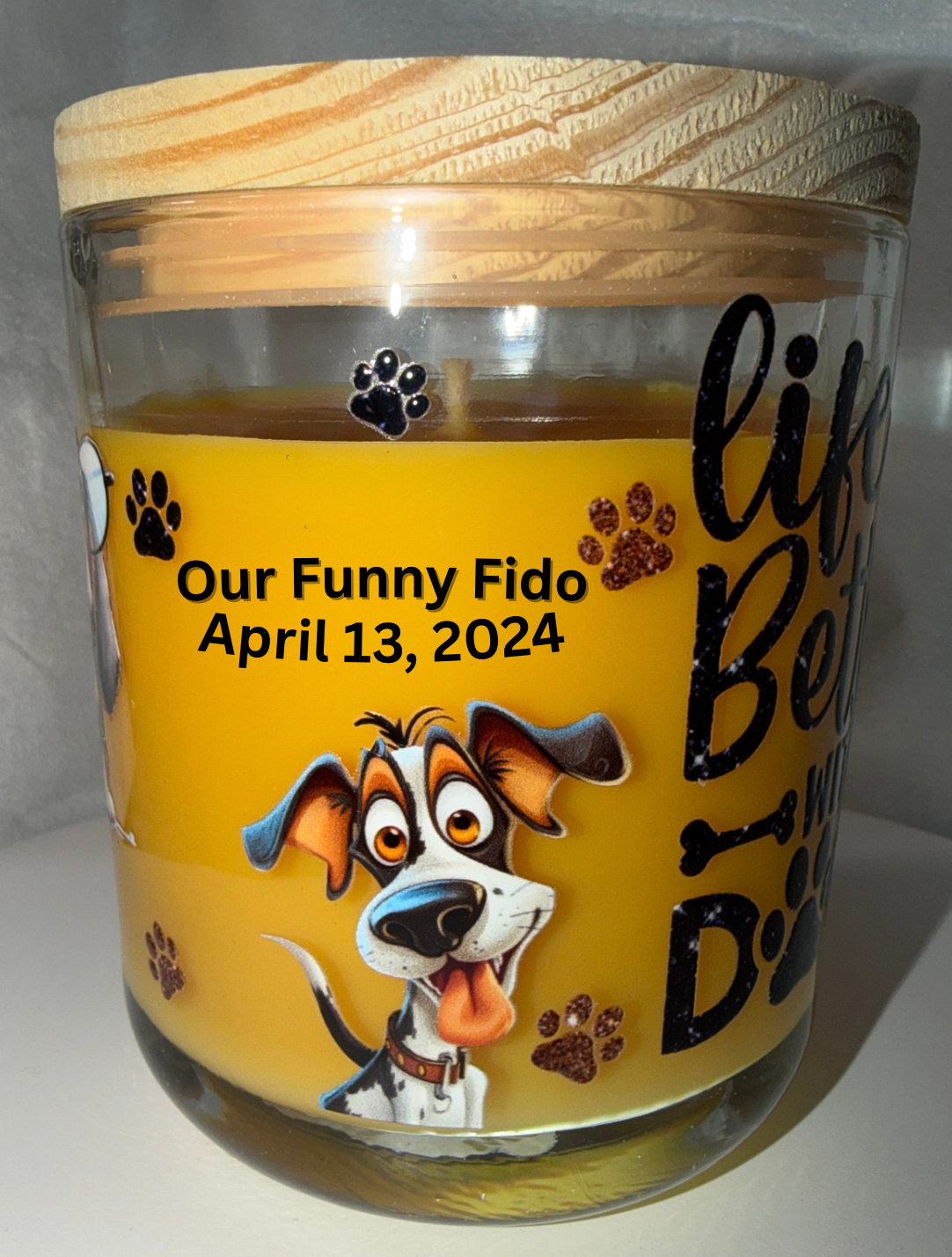"Life is Better with Dogs" 14 oz Candle - Bright Citrus Scented Soy Candle | Dog Lover Gift