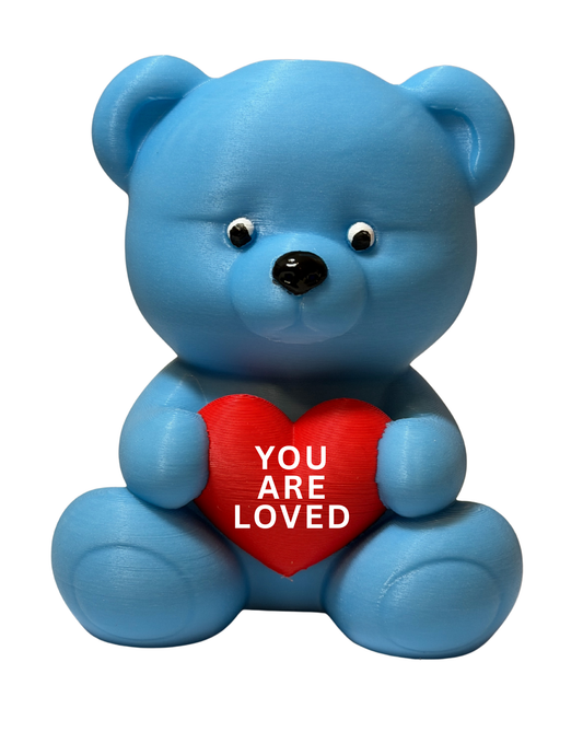 Teddy Bear Blue |Glow-in-the-Dark |3D Printed Custom Sculpture