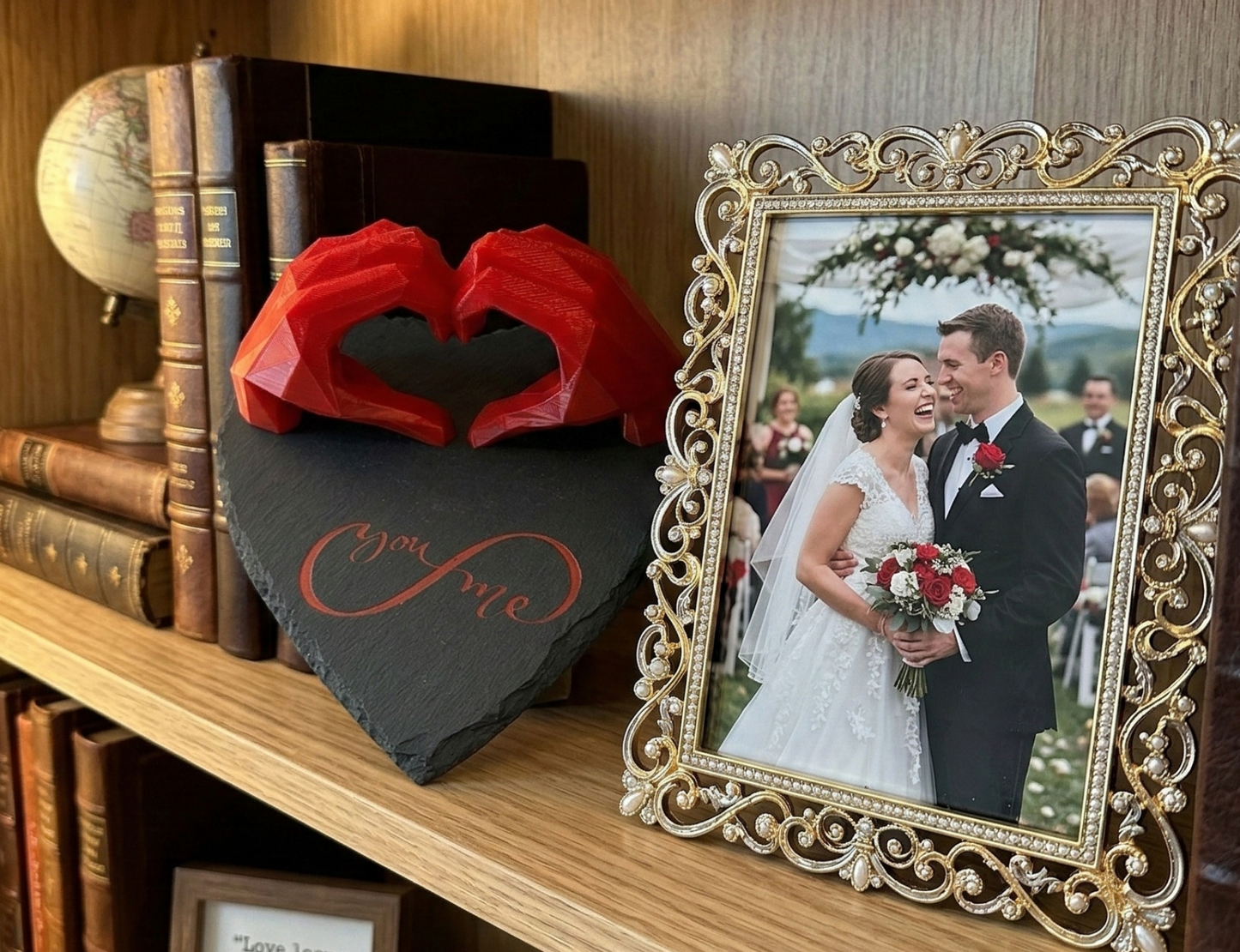 "You & Me" Heart Hands Sculpture - Custom 3D Printed Keepsake