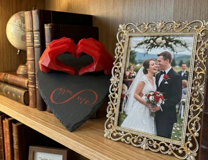 "You & Me" Heart Hands Sculpture - Custom 3D Printed Keepsake
