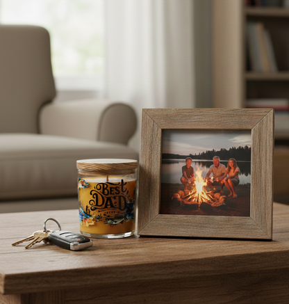 "Best Dad Ever" Bright Citrus Scented Soy Candle - Gift for Dad