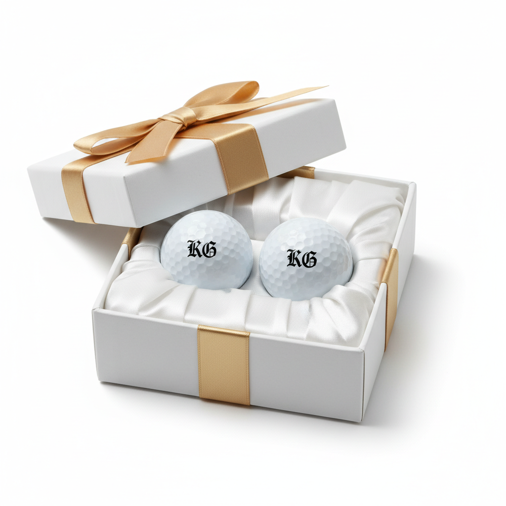 KG Old English Monogram Golf Balls in Gift Box