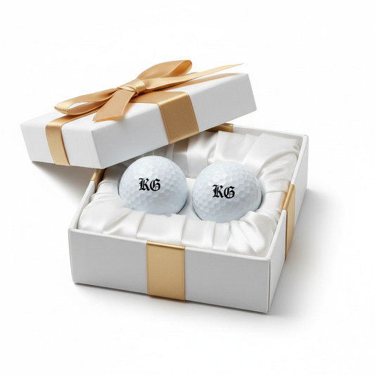 KG Old English Monogram Golf Balls in Gift Box