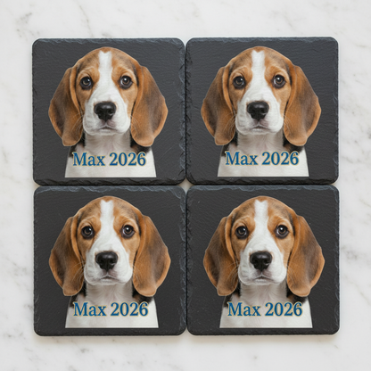 Max 2026 Beagle Slate Coaster Set of 4
