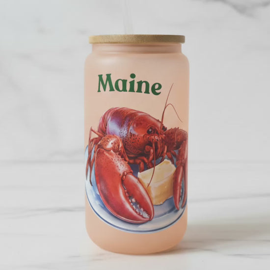 color changing glass jar with Lobster design