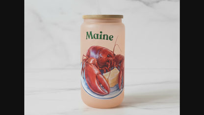color changing glass jar with Lobster design