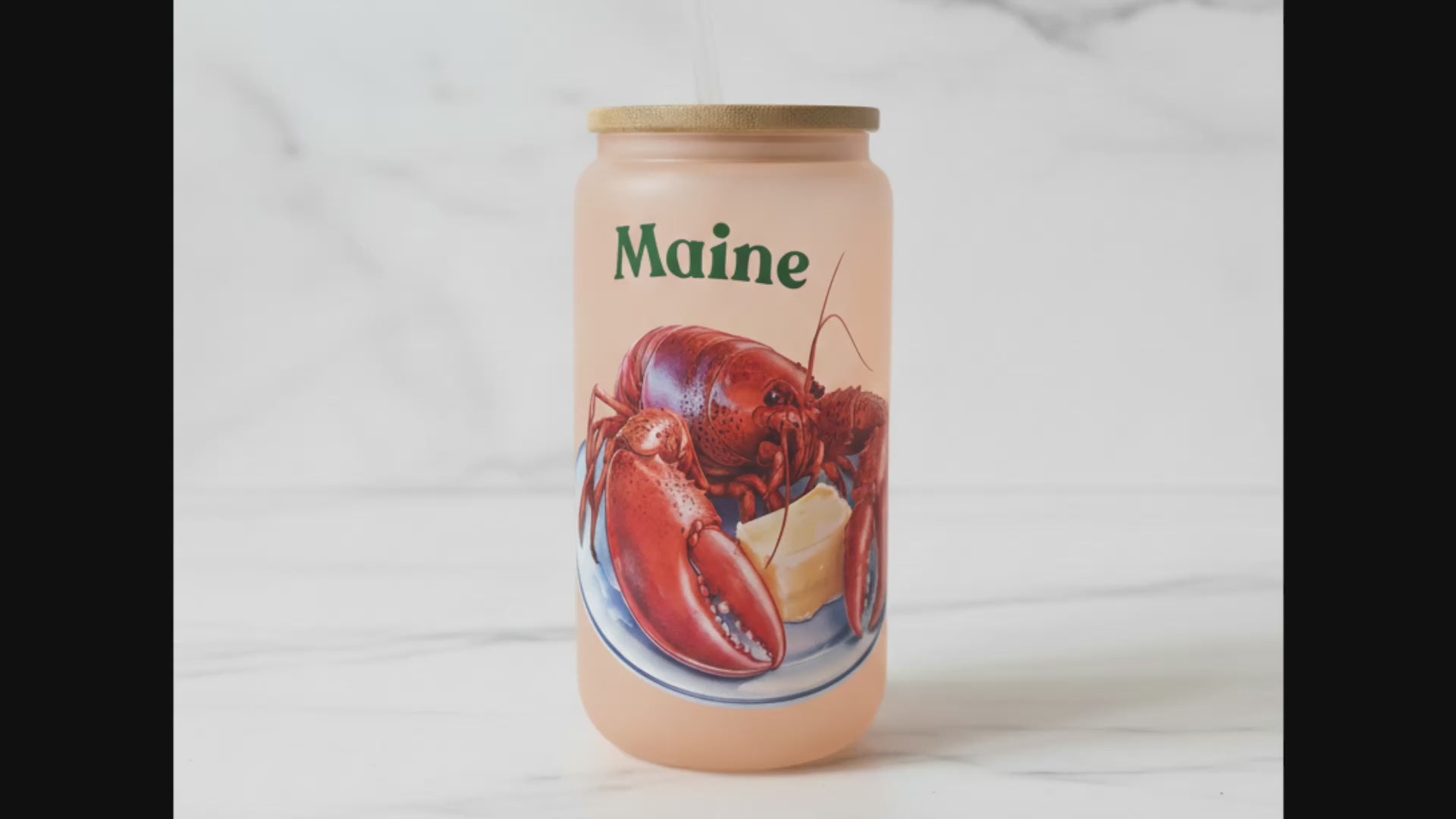 color changing glass jar with Lobster design