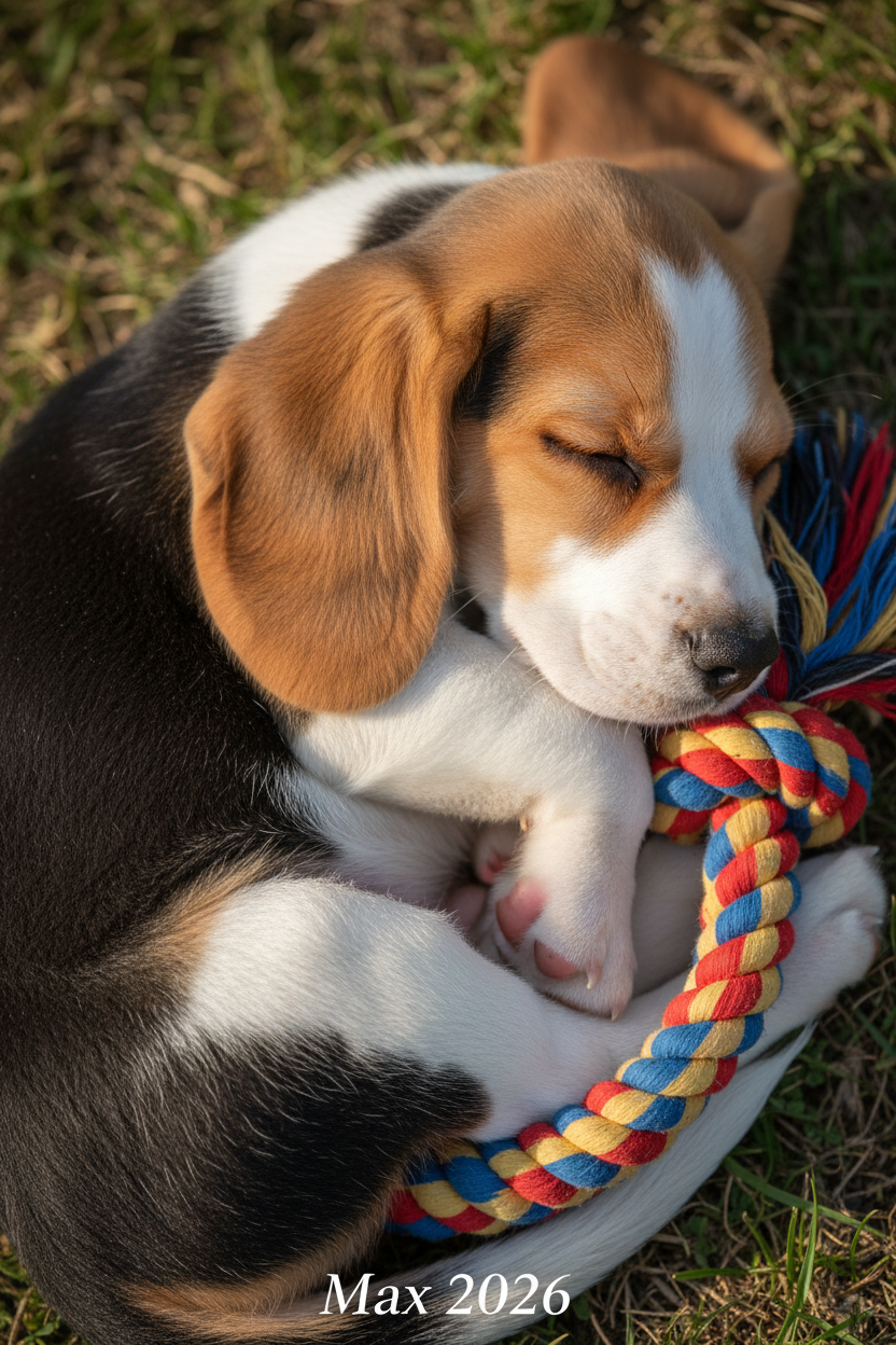 Sleeping Beagle 80% Fill Fridge Magnet - Max 2026