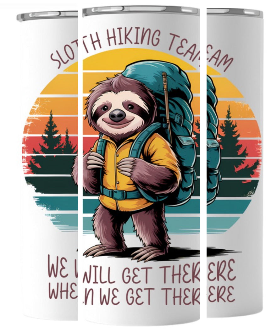Sloth Hiking Team Tall Skinny Thermal Tumbler image 2