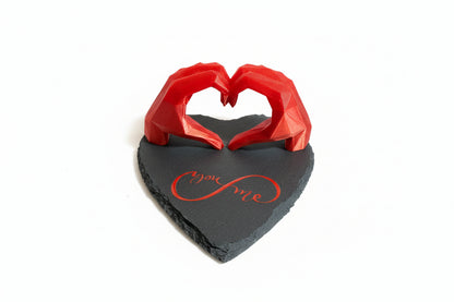 "You & Me" Heart Hands Sculpture - Custom 3D Printed Keepsake